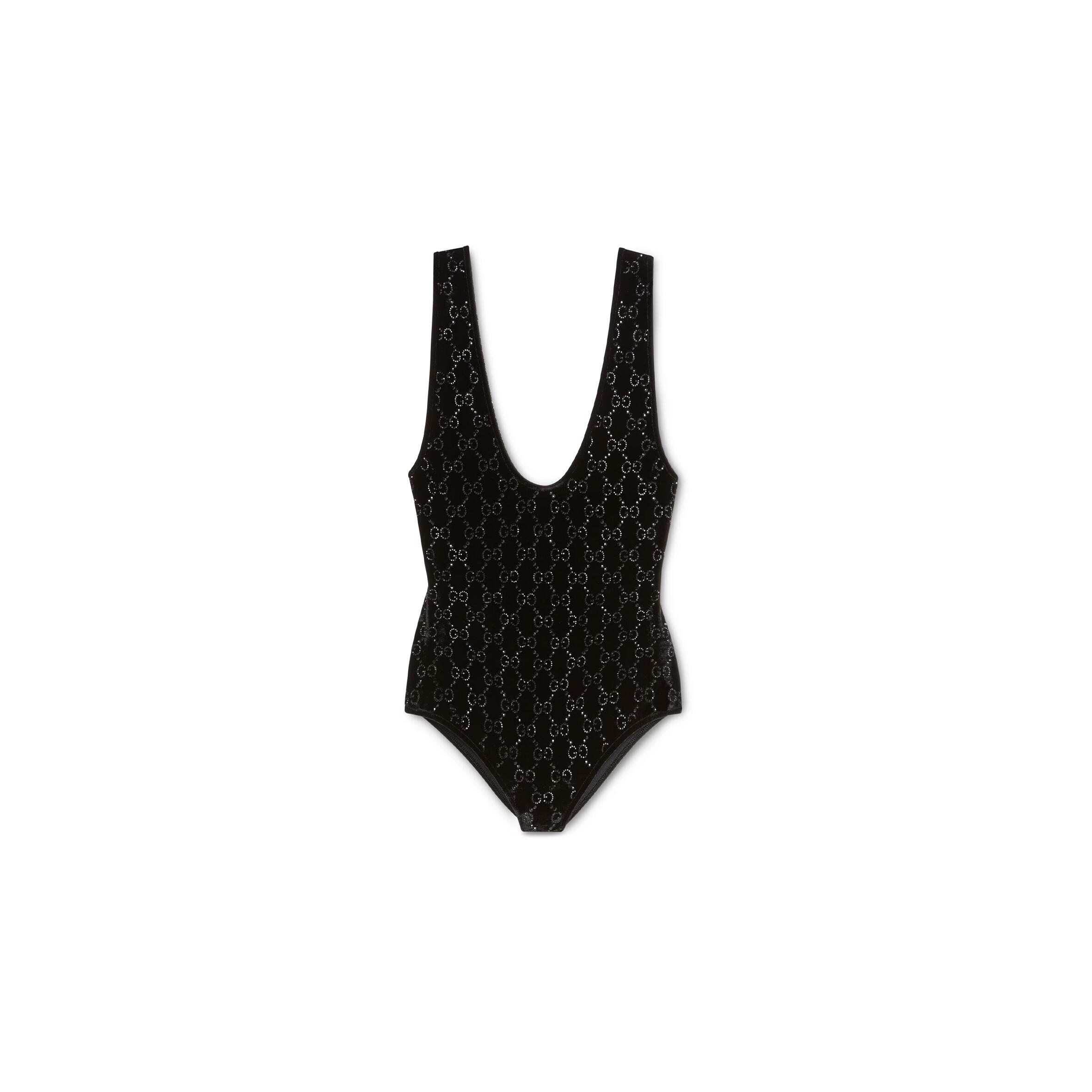 GUCCI CHENILLE BODYSUIT WITH GG CRYSTALS 850295
